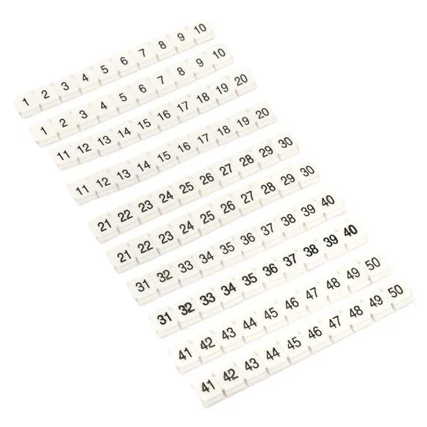 Маркеры для ST/Push-in 2,5 с нумерацией 1-50 для крепления сбоку (100 шт.) EKF