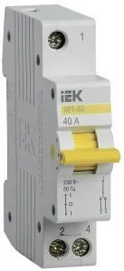 Выключатель-разъединитель трехпозиционный ВРТ-63 1P 40А IEK MPR10-1-040