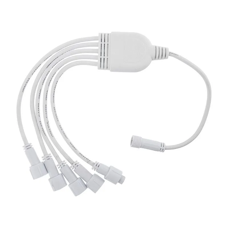 Разветвитель -Y для уличных гирлянд Professional (1 вход, 5 выходов) белый ПВХ 315-434