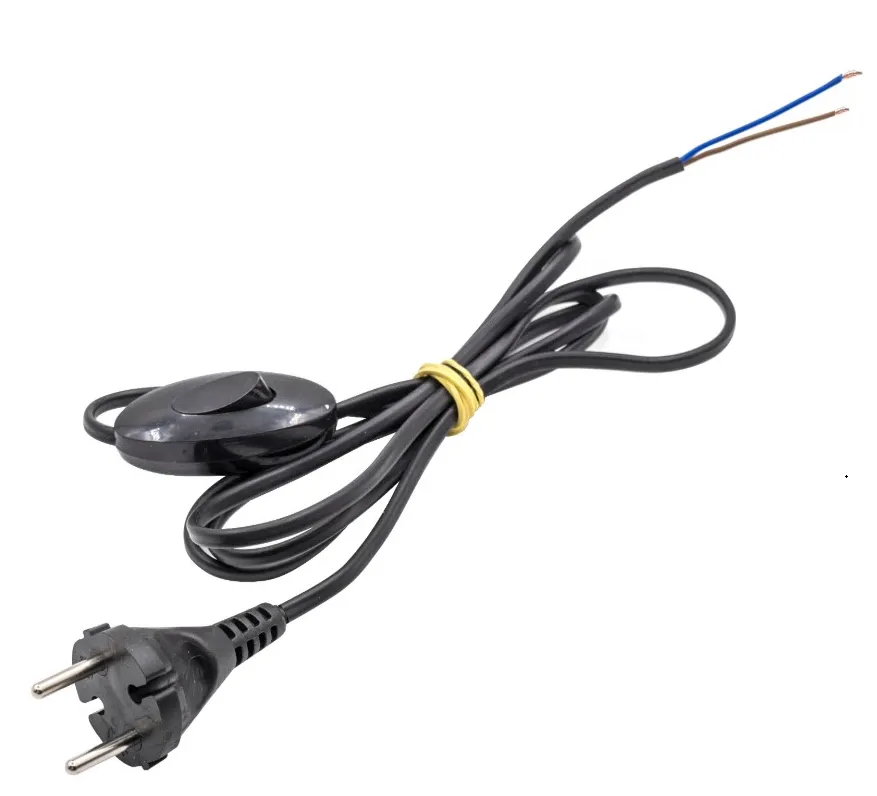 Шнур ШБ для Бра ШВВП 2*0,75 (6А) 1,5м. черн. DEKRON