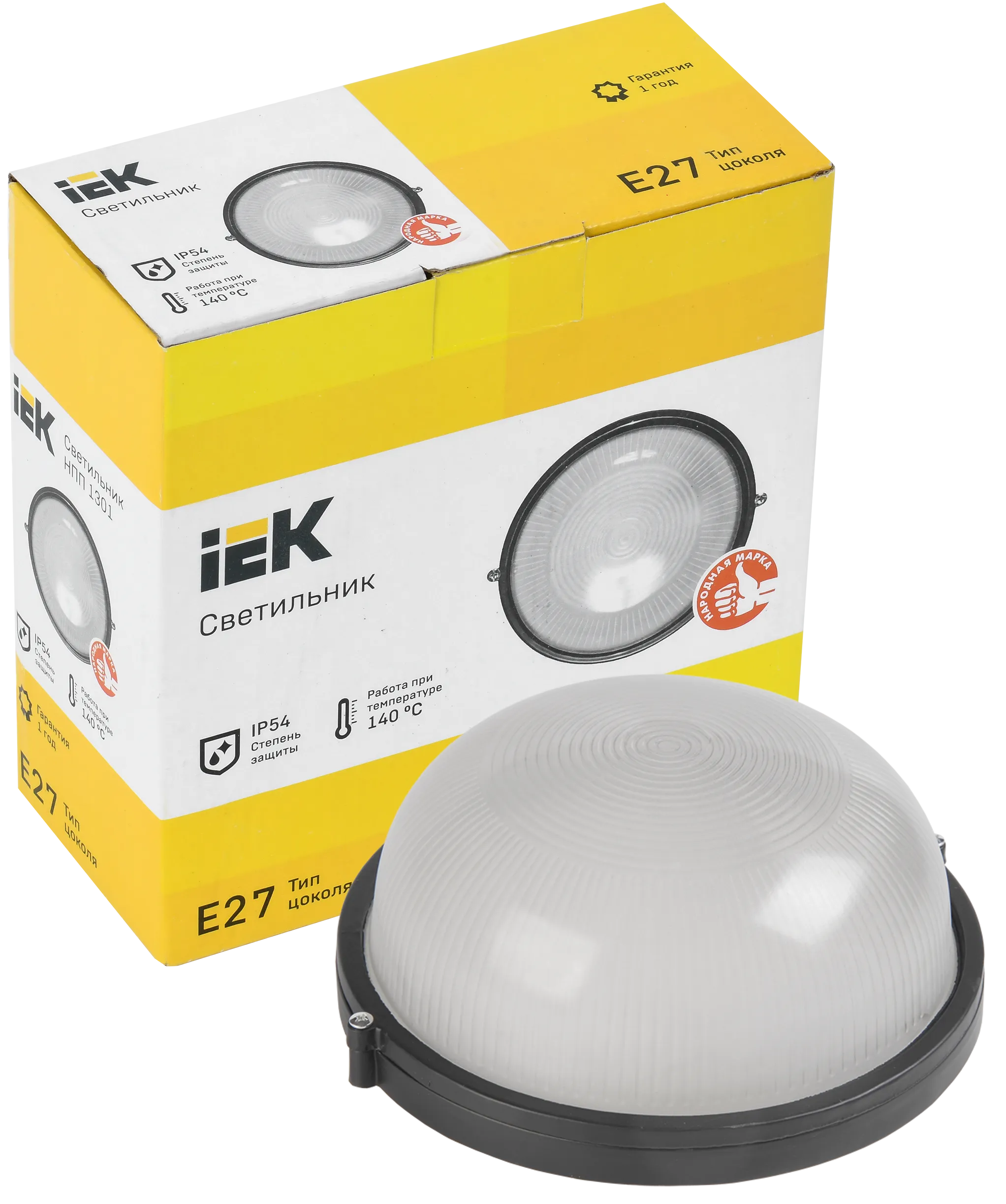 Светильник НПП1301 круг 60Вт IP54 черный IEK - Фото 3