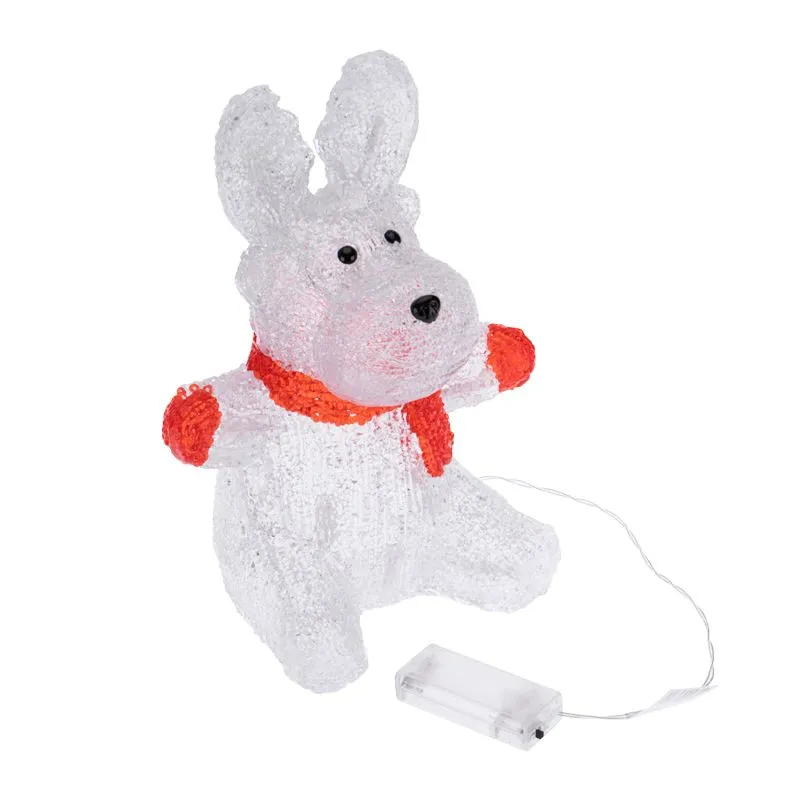 Акриловая светодиодная фигура Олененок в шарфе 20х17х30 см, 24 светодиода, батарейки 2хAA (не входят в комплект) NEON-NIGHT - Фото 4