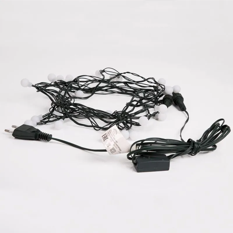 Гирлянда Шарики Ø15мм, 5м, темно-зеленый ПВХ, 30 диодов, цвет RGB - Фото 5