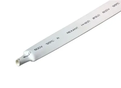 Трубка термоусаживаемая ТУТ нг 12,0/6,0мм, белая, упаковка 50 шт. по 1м REXANT - Фото 2