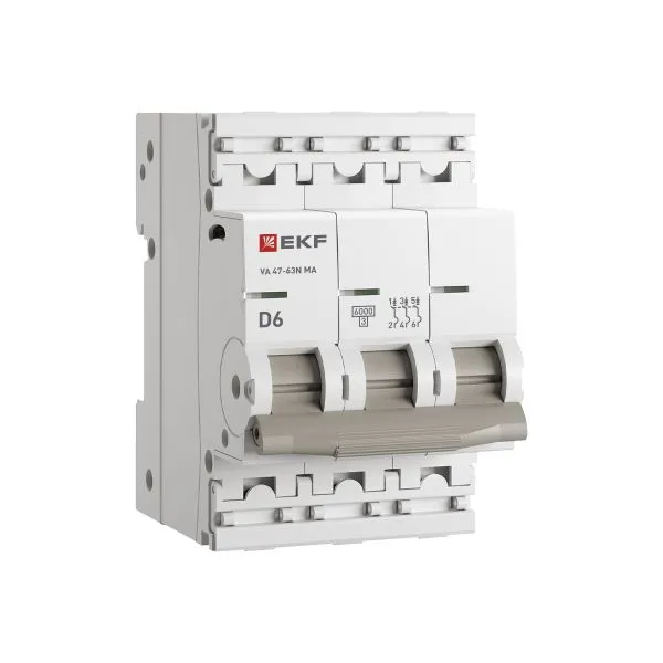 Авт. выкл. ВА 47-63N MA 3P 6А (C) 6кА без тепл. расцепит. PROXIMA EKF M63MA636C