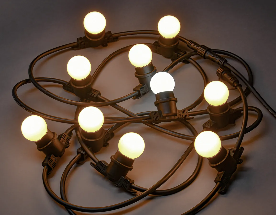 LIGHTING Гирлянда белт-лайт 5м 10 теплый белый цвет ламп IP65 черный шнур 3м 230В транзит IEK LGDU601-1-010-05-B-S-65