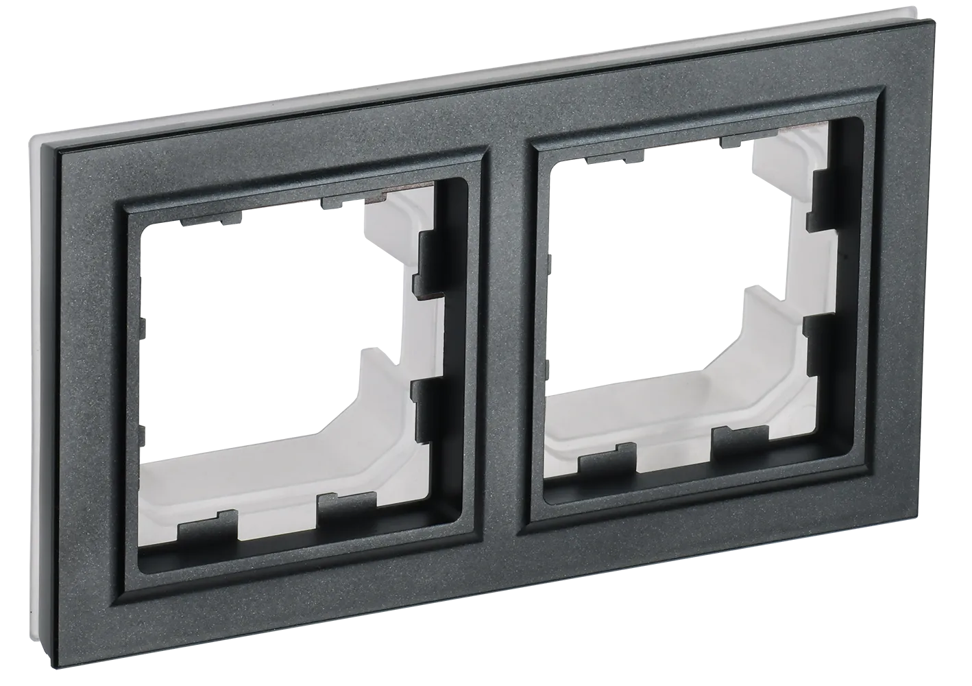 BRITE Рамка 2-местная IP44 РУ-2-БрЧ-44 черный IEK