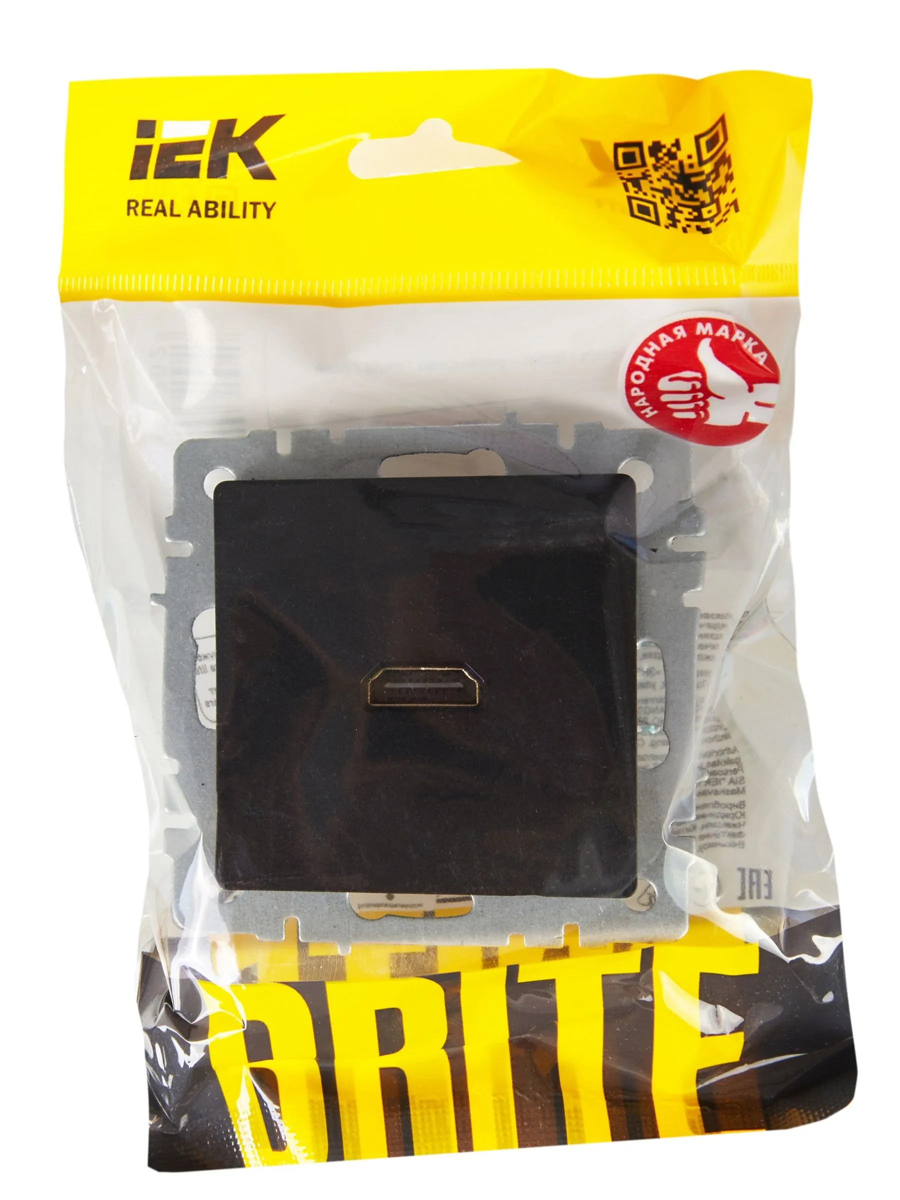 BRITE Розетка HDMI РHDMI-0-БрЧ черный IEK - Фото 2