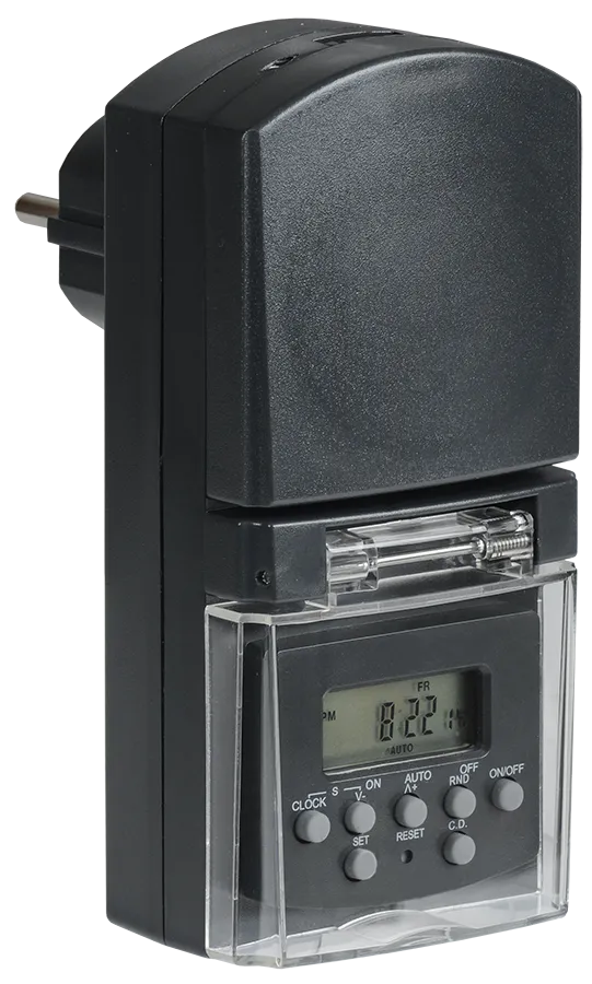 РТЭ-3 Розетка-таймер электронный 1мин 7дн 140on/off 16А IP44 черная IEK