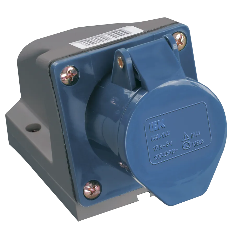 Розетка стационарная ССИ-123 2P+PE 32А 200-250В IP44 IEK