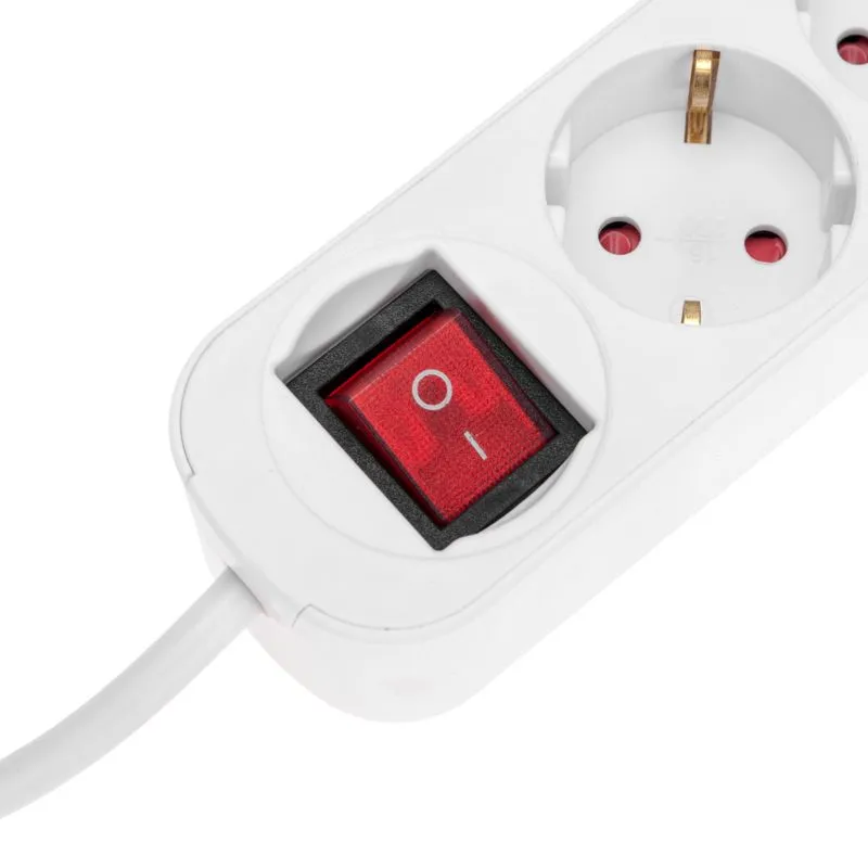 Удлинитель STANDARD 3 гнезда, 3м, 3х1,0мм², с/з, с выключателем, белый REXANT - Фото 3