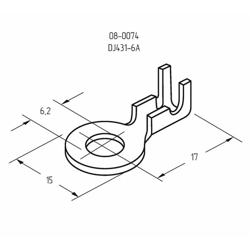 Наконечник кольцевой REXANT, ø6.2 мм, 0.5-0.8 мм² (НК 6-0,5-0,8) - Фото 2