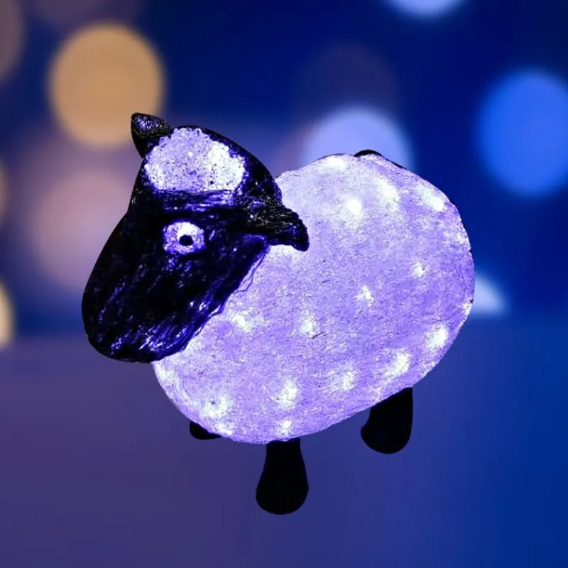Акриловая светодиодная фигура Овца 30см, 56 светодиодов, IP65, 24В NEON-NIGHT 513-401