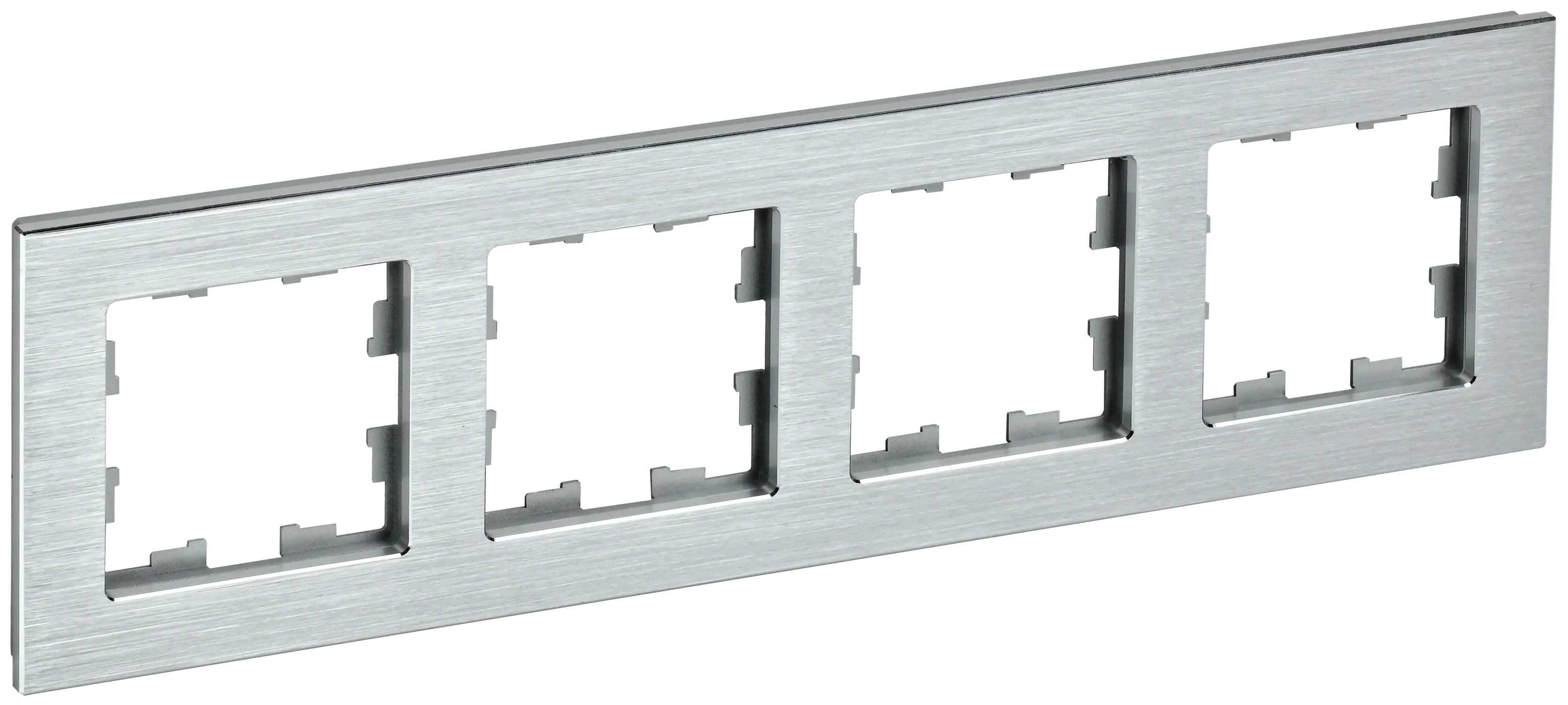 BRITE Рамка 4 -местная РУ-4-1-БрА металл алюминий IEK BR-M42-M-K47