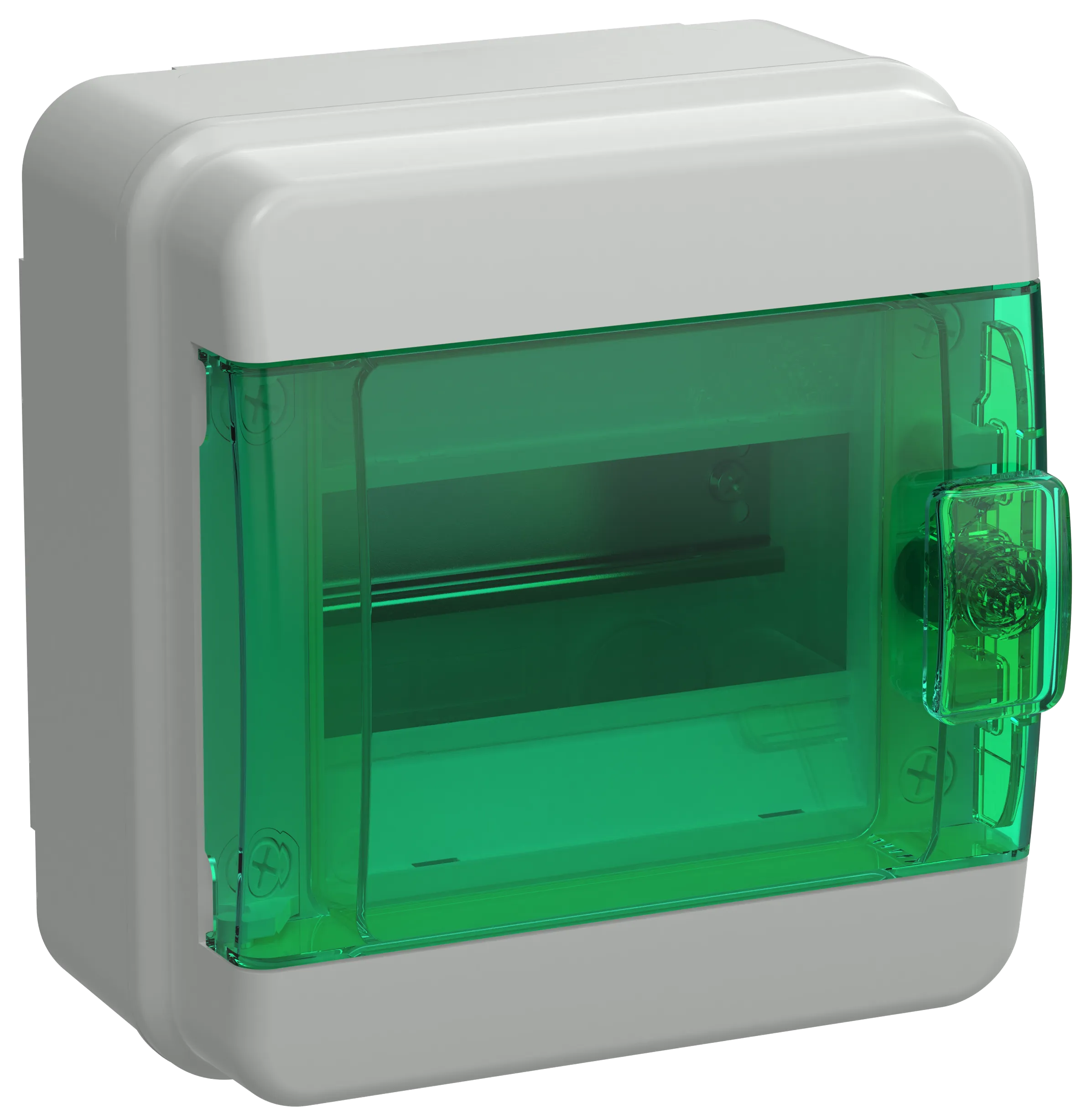 TEKFOR Корпус пластиковый КМПн-6 IP65 зеленая прозрачная дверь IEK TF5-KP72-N-06-65-K03-K06