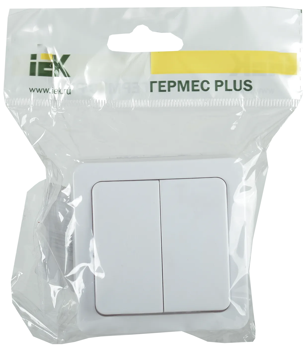 Выключатель 2-клавишный для открытой установки ВС20-2-0-ГПБ IP54 ГЕРМЕС PLUS (цвет клавиши: белый) IEK - Фото 2