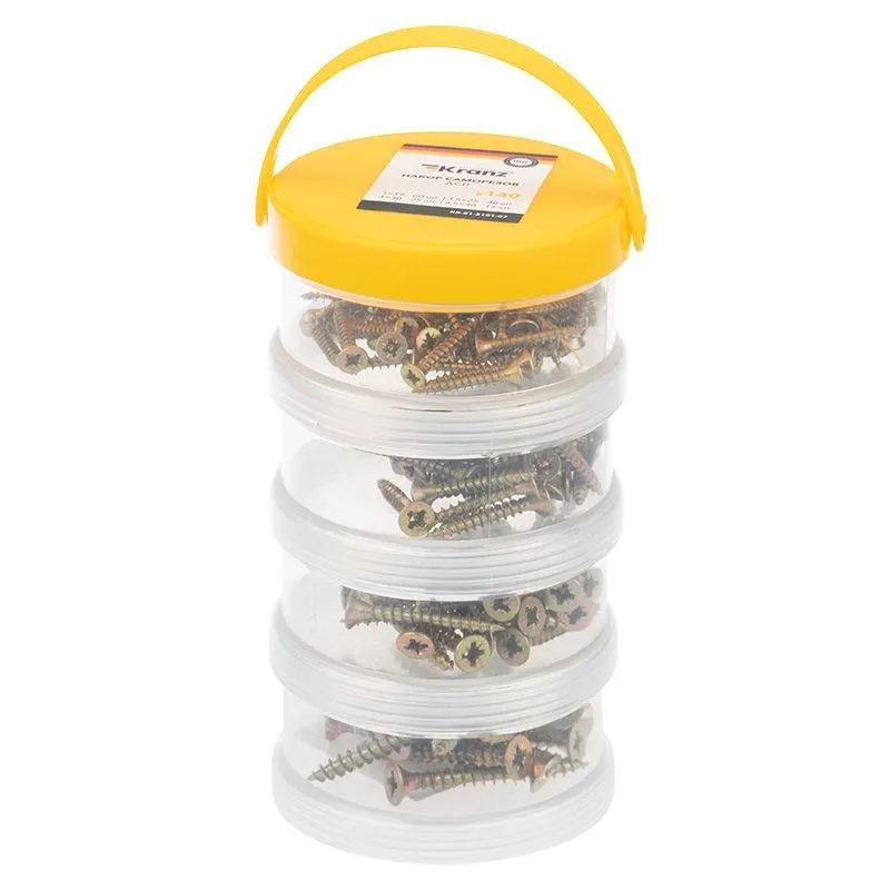 Набор саморезов для ДСП (140 шт/уп) KRANZ KR-01-3101-07