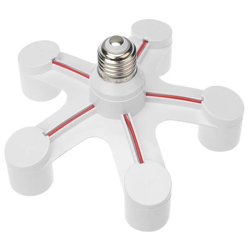 Разветвитель цокольный Е27-5хЕ27 белый REXANT - Фото 2