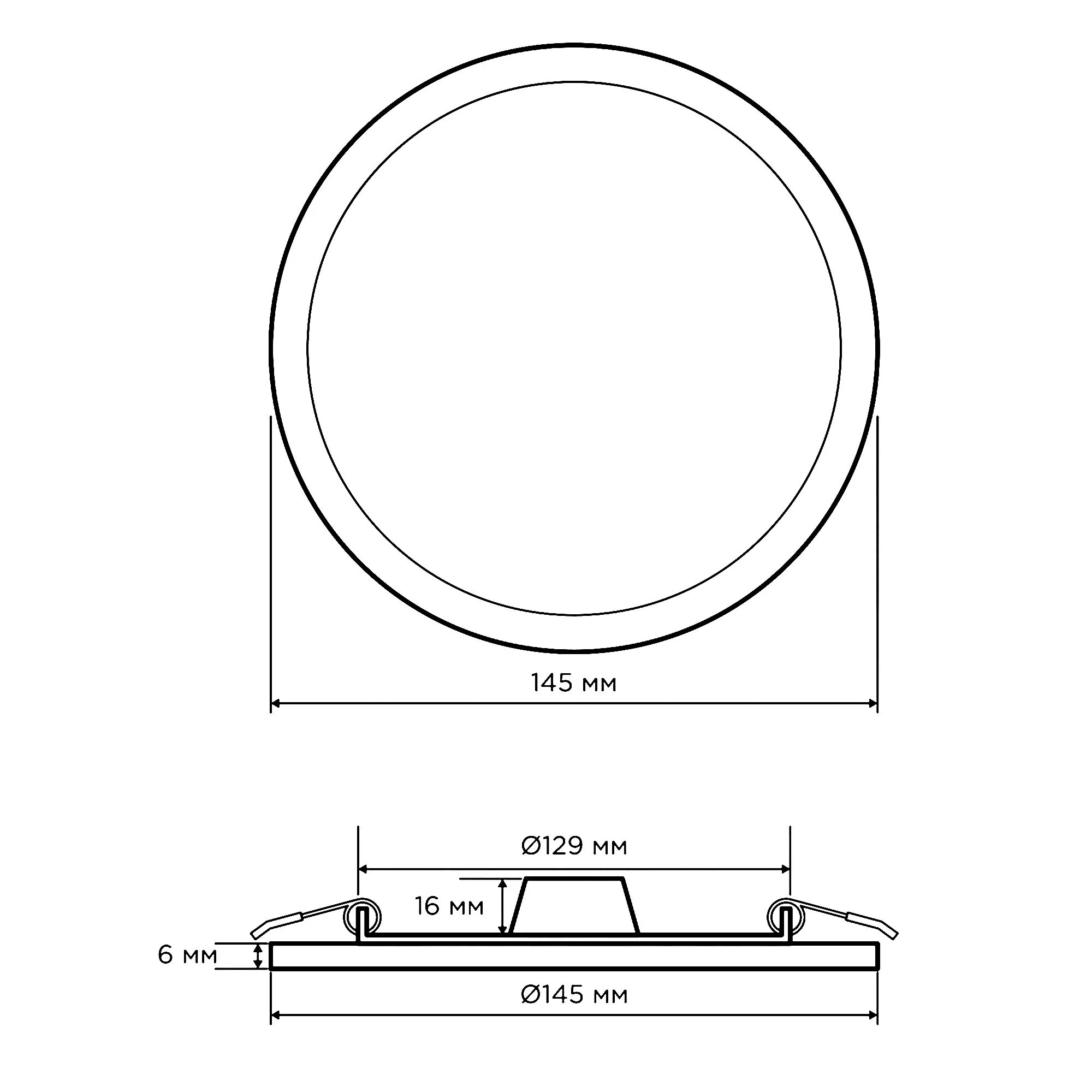 Панель светодиодная встраиваемая круглая 15Вт, 1200Лм, Ф145/129мм, 6500К, Apeyron - Фото 13