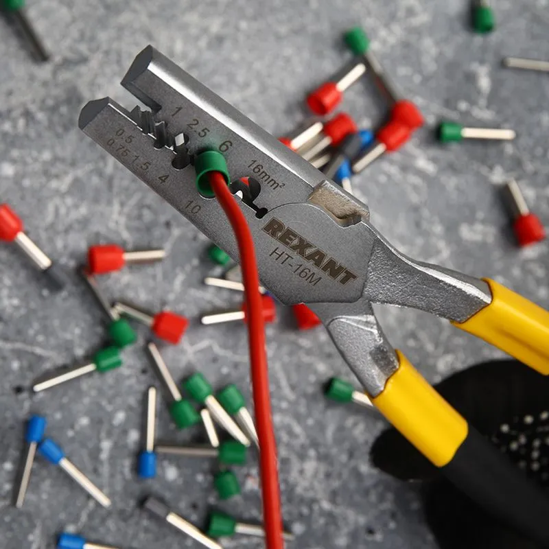 Пресс-клещи HT-16M для обжима втулочных наконечников 0,5-16мм² REXANT - Фото 5