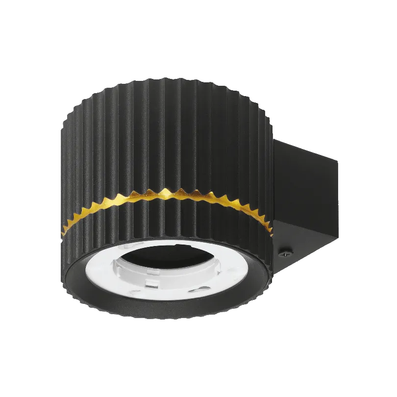 Настенный светильник WOLTA WSL-GX53/W18BG NIMB под лампу GX53 Чёрный/золото D85x70