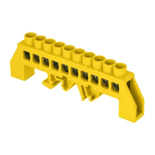 Шина "0" РЕ (8x12мм) 10 отв. латунь желтый нейл. корп. комбинир. EKF