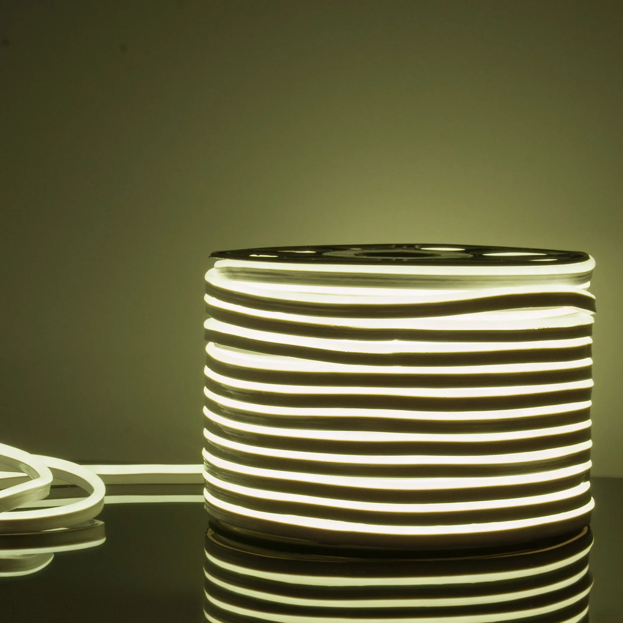 Гибкий неон светодиодный 220V 9,6W 120Led 2835 IP67 односторонний холодный белый, 50 м Elektrostanda