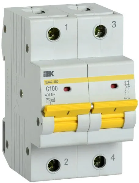 KARAT Автоматический выключатель ВА47-150 2P C 100А 15кА IEK MVA50-2-100-C