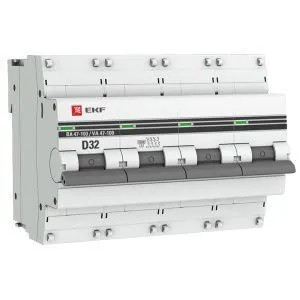 Авт. выкл. 4P 32А (D) 10kA ВА 47-100 EKF PROxima mcb47100-4-32D-pro