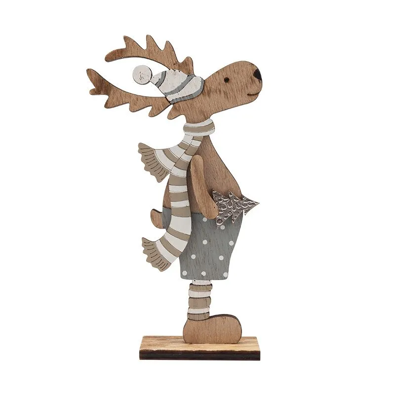 Деревянная фигурка Рождественский Олень Синий 10,5x4x18 см - Фото 4