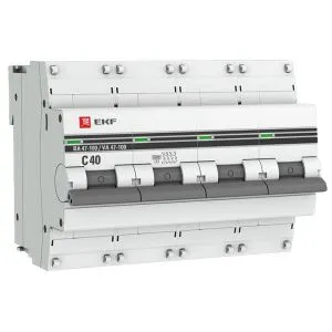 Авт. выкл. 4P 40А (C) 10kA ВА 47-100 EKF PROxima mcb47100-4-40C-pro