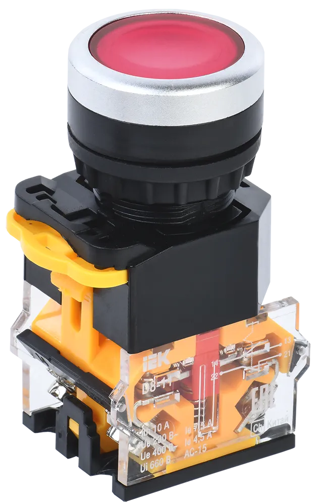 Кнопка управления D8-11 d=22мм 1з+1р красная IEK