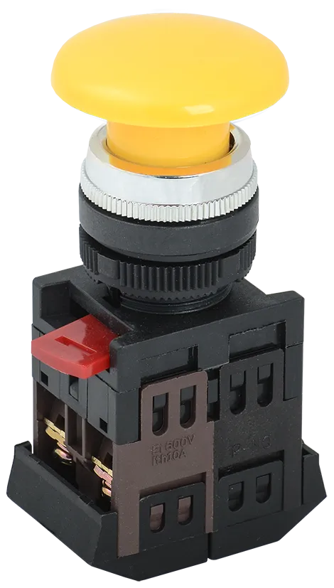 Кнопка управления AEА-22 "Грибок" d=22мм 1з+1р желтая IEK