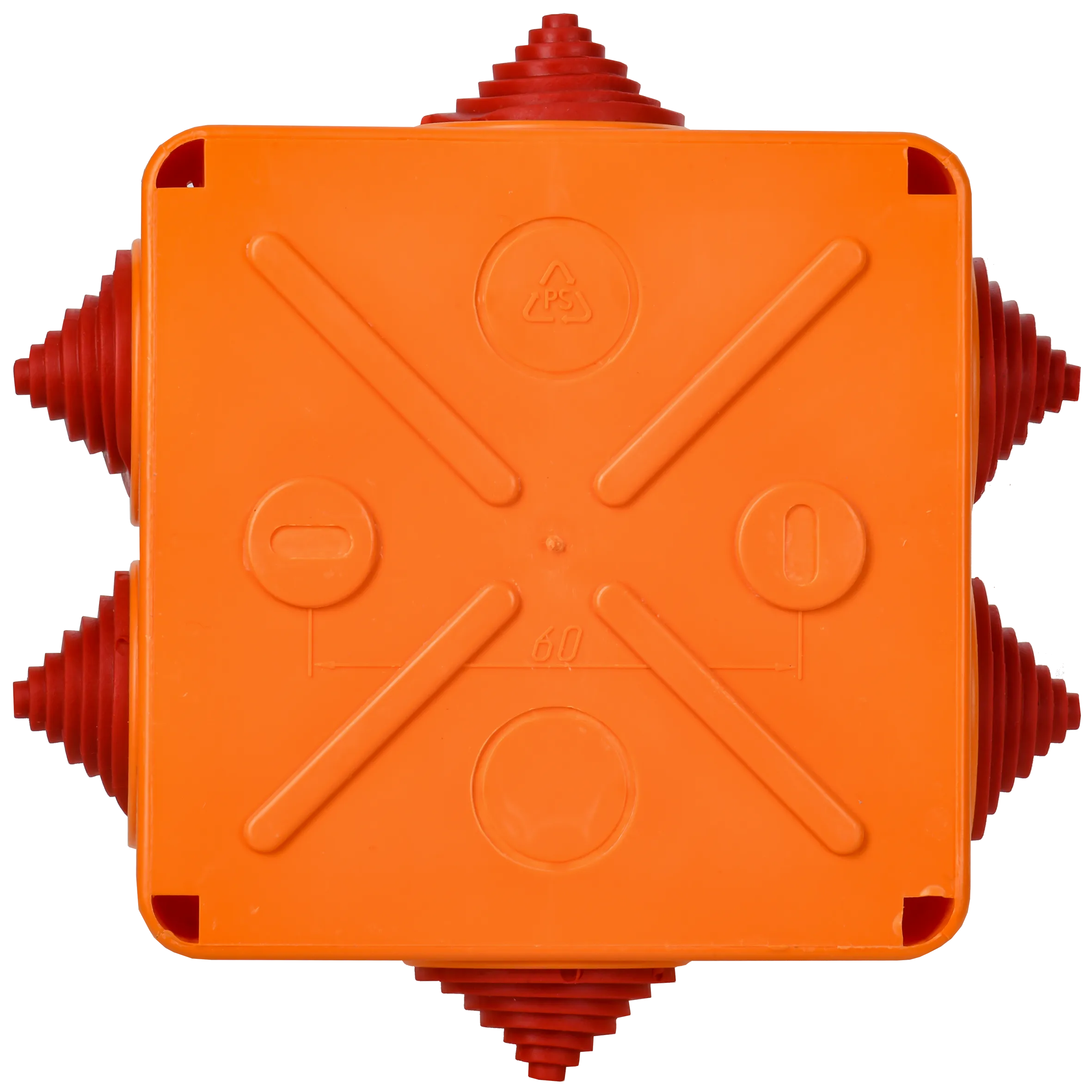 Коробка распаячная огнестойкая ПС безгалогенная (HF) 100х100х50мм 6P 4мм2 IP55 6 вводов IEK - Фото 3