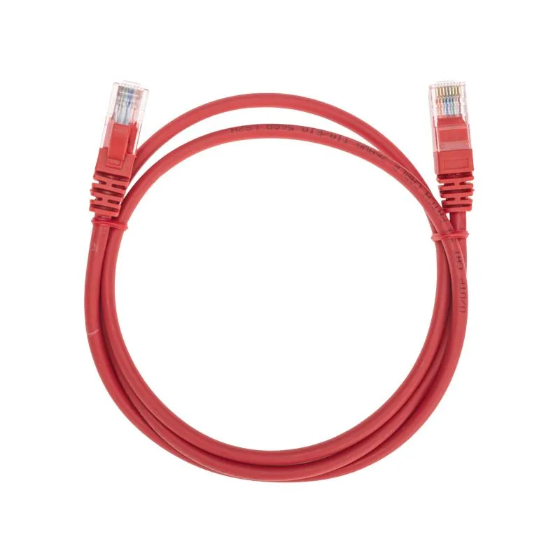 Патч-корд U/UTP, CAT 5e, RJ45-RJ45, 26AWG, LSZH, красный, 1м REXANT