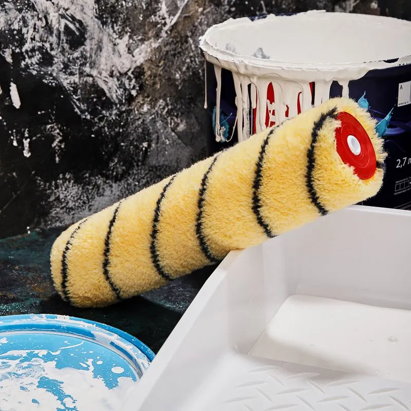 Ролик (сменный) полиакрил желтый с черной полосой, ворс 11 мм, ширина ролика 240 мм, Ø 42 мм, бюгель 6 мм REXANT - Фото 2