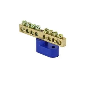 Шина "0" N (6x9мм) 8 отв. латунь синий угловой изолятор EKF sn0-63-08-1