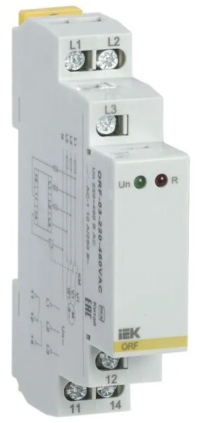 Реле контроля фаз ORF-03 трехфазное 220-460В AC IEK ORF-03-220-460VAC