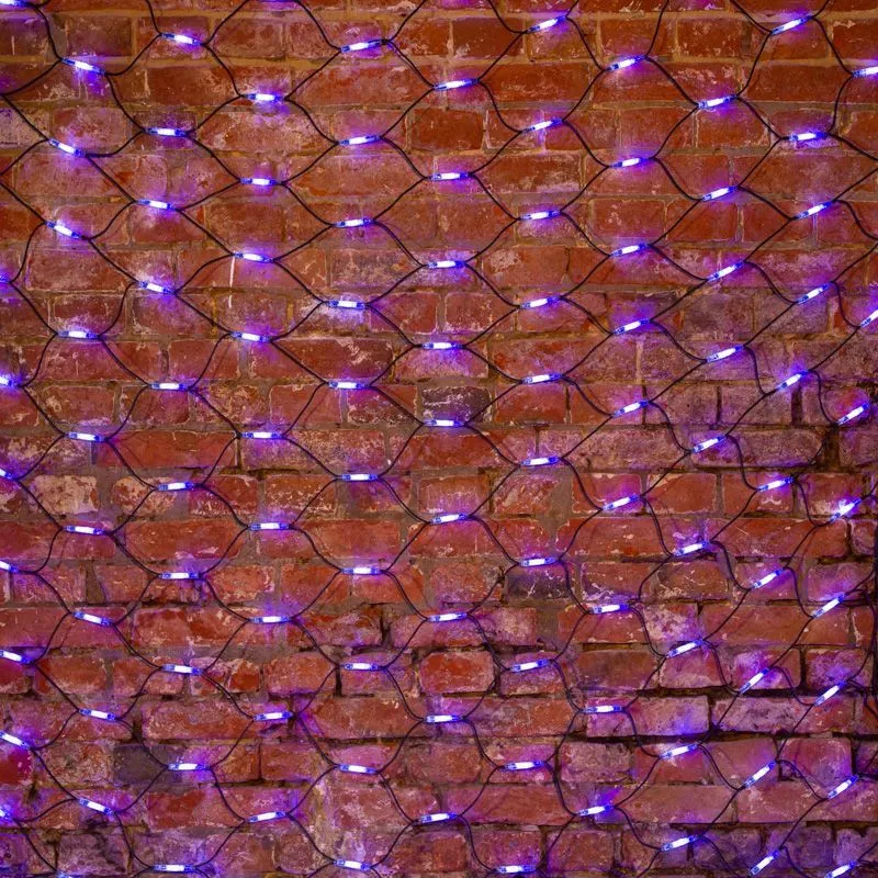 Гирлянда светодиодная Сеть 2x4м 560 LED БЕЛЫЙ/СИНИЙ черный каучук IP67 постоянное свечение 230В блок в комплекте NEON-NIGHT 217-133