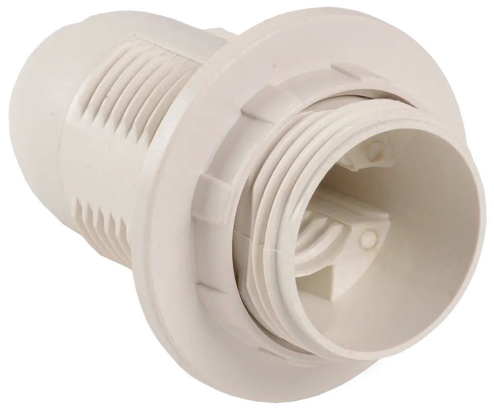 Патрон с кольцом Ппл14-02-К12 пластик Е14 белый (индивидуальный пакет) IEK