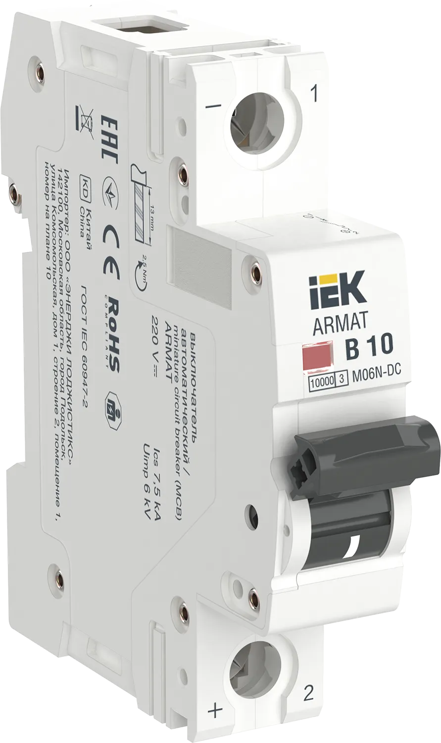 ARMAT Автоматический выключатель M06N-DC 1P B 10А IEK