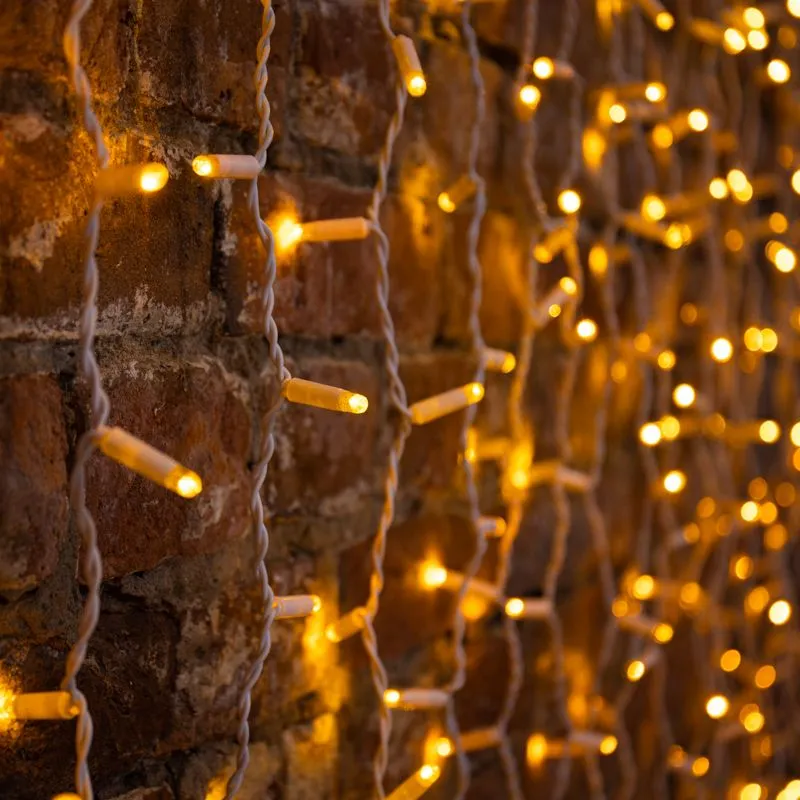 Гирлянда Светодиодный Дождь 2х3 м, постоянное свечение, белый провод, 230 В, диоды ЖЁЛТЫЕ (шнур пита