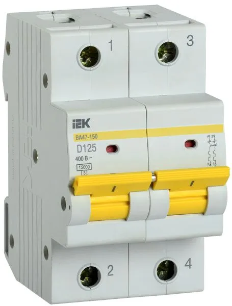 KARAT Автоматический выключатель ВА47-150 2P D 125А 15кА IEK MVA50-2-125-D
