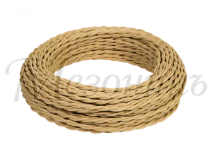 Провод декоративный витой TV+Internet, цвет- песочное золото, ТМ "МезонинЪ, (бухта 45м ) GE72100-32 GE72100-32