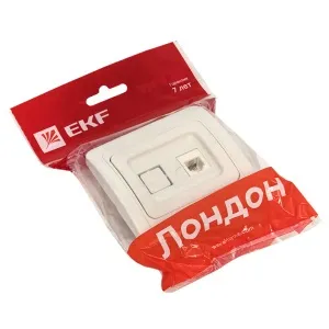 Лондон Розетка Phone 1-местная белая EKF - Фото 19