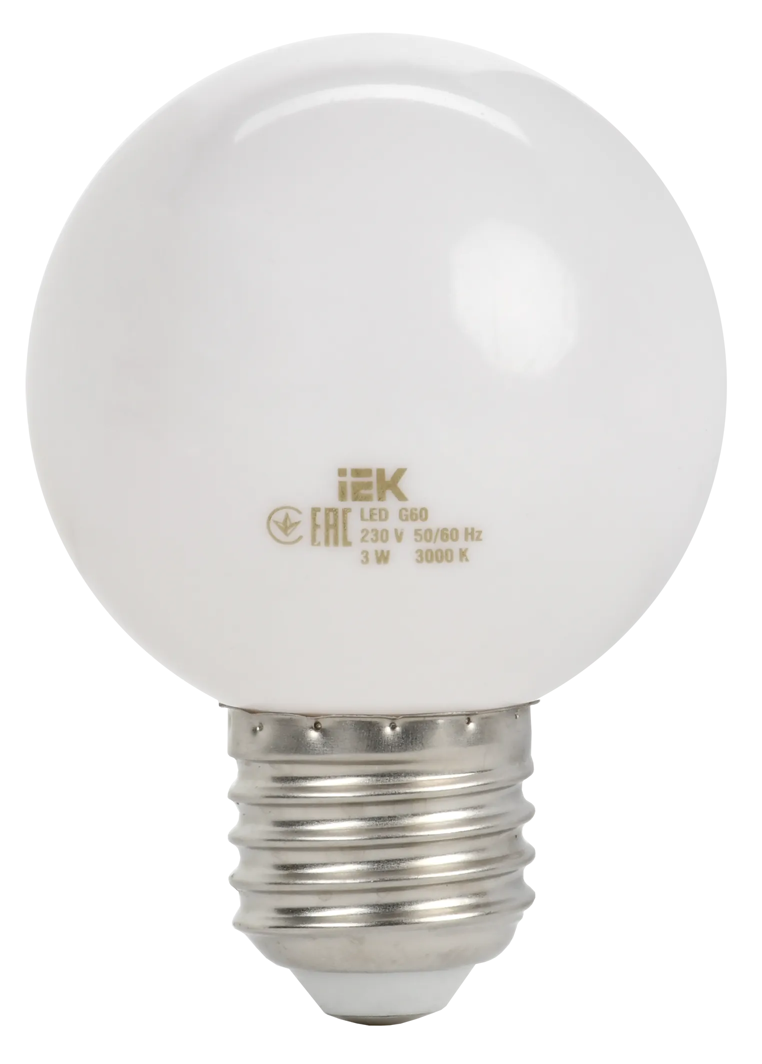 LIGHTING Лампа светодиодная декоративная G60 шар 3Вт 230В теплый белый E27 IEK