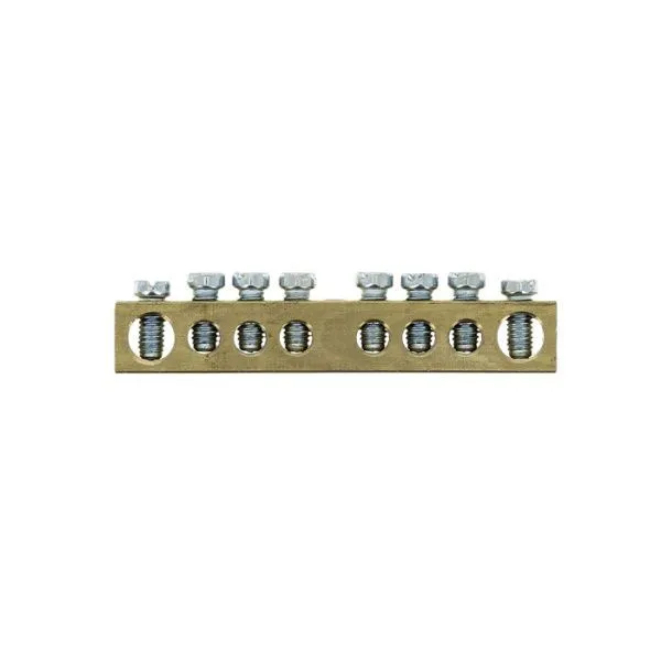 Шина PEN "ноль-земля" (8x12мм) 14 отв. латунь крепеж по краям EKF - Фото 2