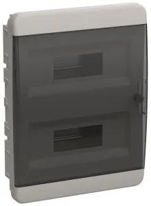 TEKFOR Корпус пластиковый ЩРВ-П-24 IP41 черная прозрачная дверь IEK TF5-KP12-V-24-41-K01-K03