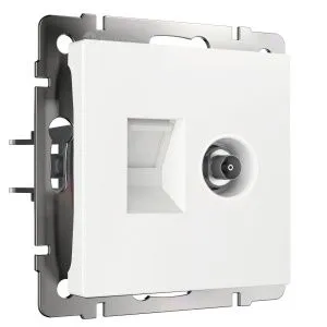 Розетка ТВ+Ethernet RJ-45 6 cat.(белый) Werkel W1181301