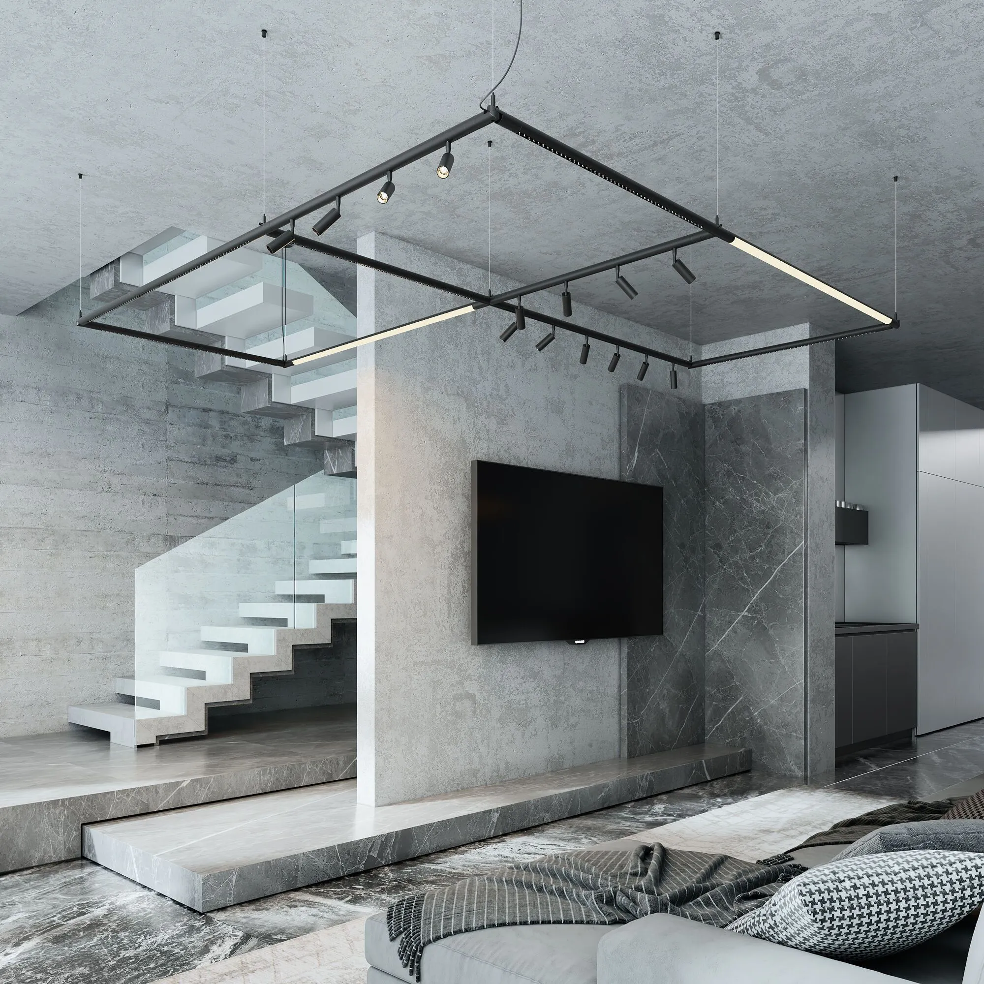 Module System Набор для подвеса Т-образный с питанием (черный) - Фото 2